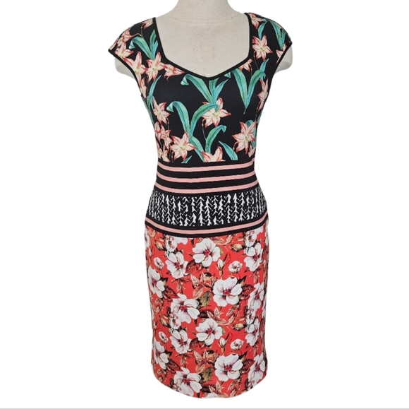 Clover Canyon Robe Sunrise  Floral Bodycon Dress - Picture 2 of 10